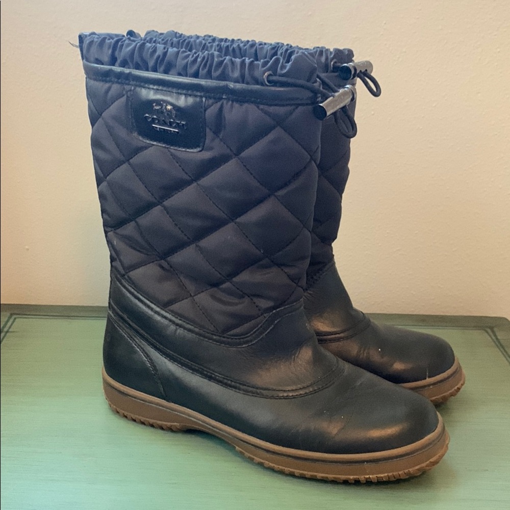 Coach Black Quilted Boots